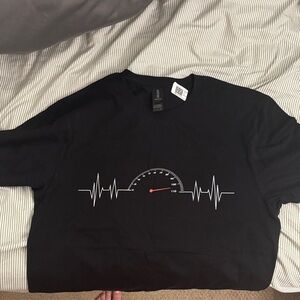 Gildan Black Short Sleeve Tee with Speedometer Design